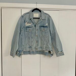 Citizens Of Humanity Light Blue Distressed Jean Jacket - Georgina Vidia